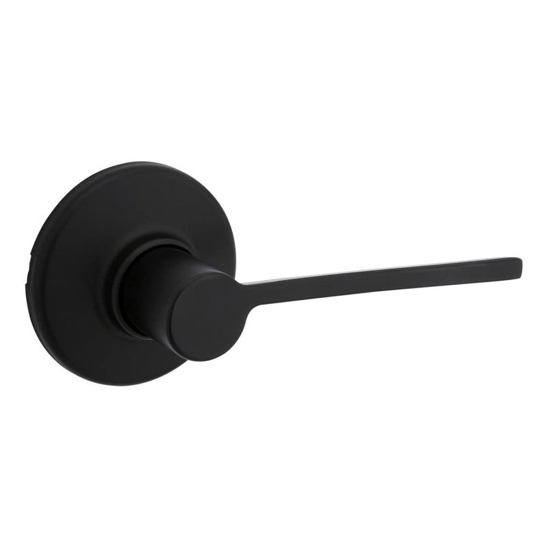 Kwikset Ladera Interior Passage Door Handle  Lever For Closet and Hallway Doors  Reversible Non-Locking Handle Lever  Matte Black - Image 1